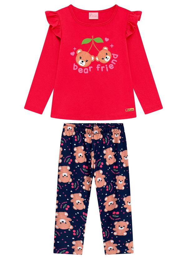 Vista 2 Conjunto Infantil Blusa e Legging Suplex Rosa Duduka Duduka