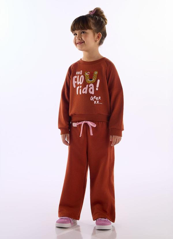 Conjunto Infantil Blusão e Calça Marrom