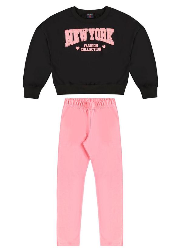 Vista 2 Conjunto Infantil Blusão e Calça Preto GULOSEIMA GULOSEIMA