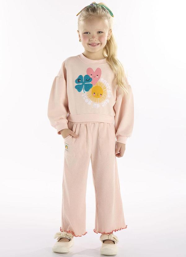 Conjunto Infantil Blusão e Calça Rosa