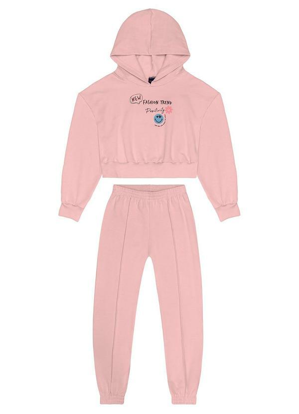 Conjunto Infantil Blusão e Calça Rosa