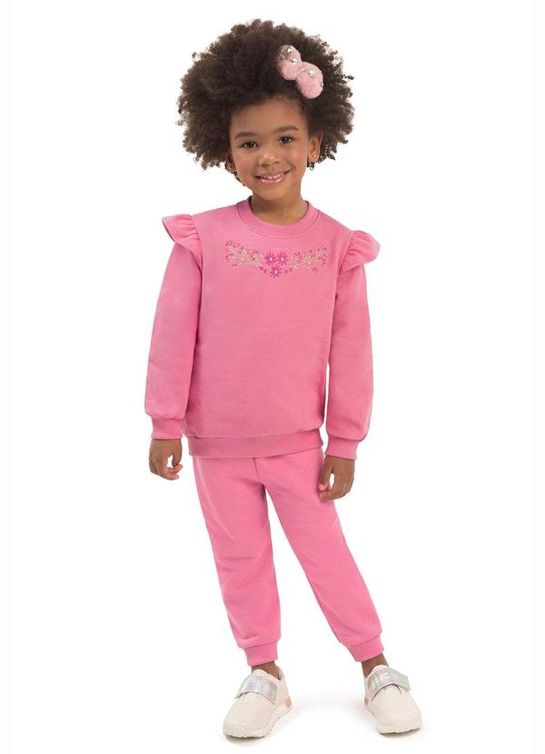 Conjunto Infantil Blusão e Calça Rosa