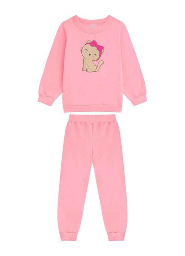 Conjunto Infantil Blusão e Calça Rosa