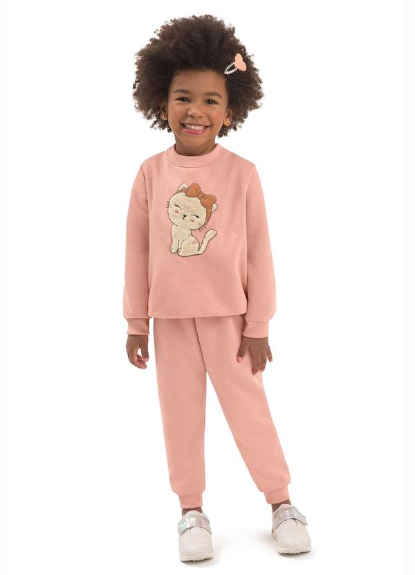 Conjunto Infantil Blusão e Calça Rosa