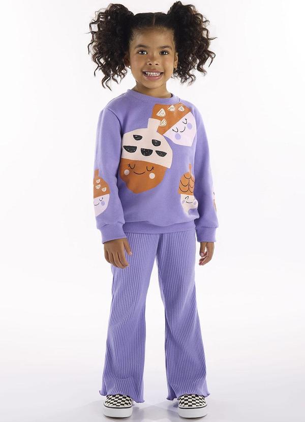 Conjunto Infantil Blusão e Calça Roxo