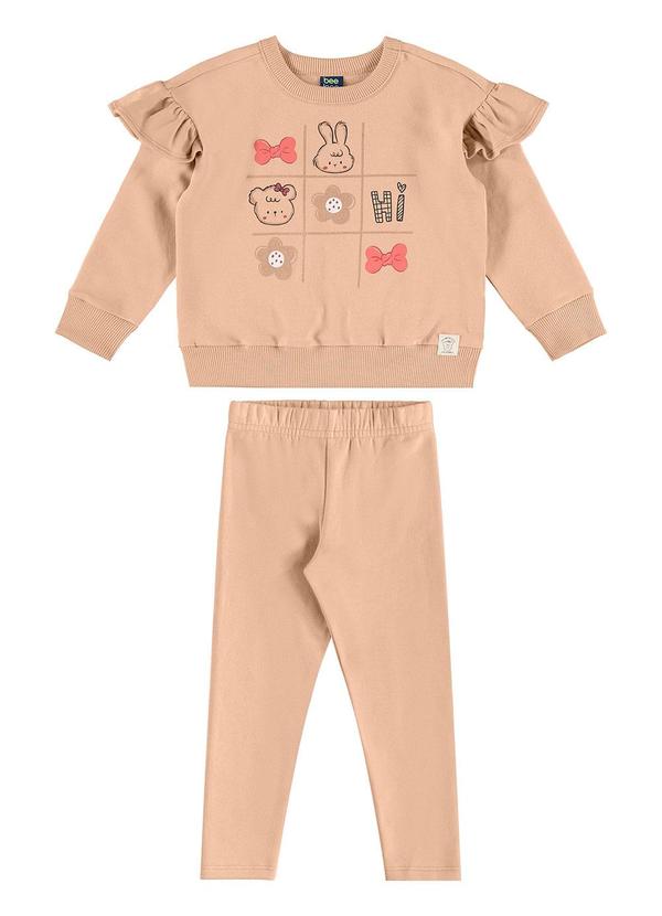 Conjunto Infantil Blusão e Legging Marrom