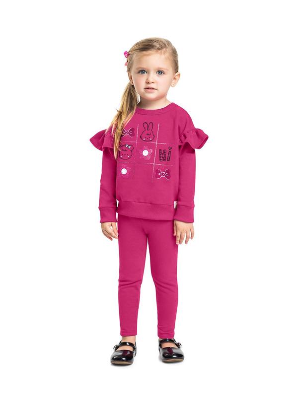 Conjunto Infantil Blusão e Legging Rosa