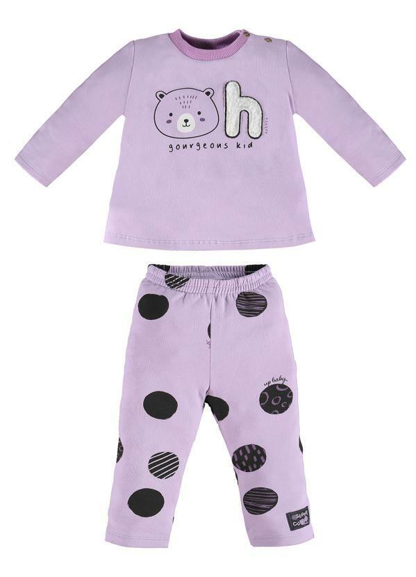 Vista 2 Conjunto Infantil Blusão e Legging Roxo Up Baby Up Baby
