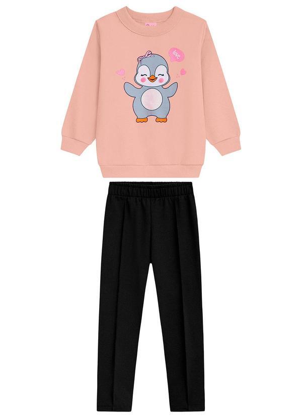 Vista 2 Conjunto Infantil com Legging Suedine Rosa Duduka Duduka