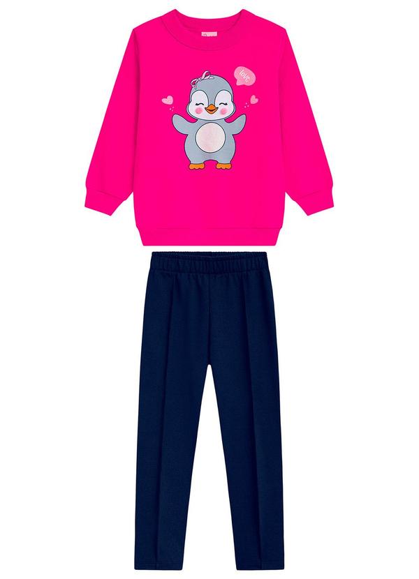 Vista 2 Conjunto Infantil com Legging Suedine Rosa Duduka Duduka