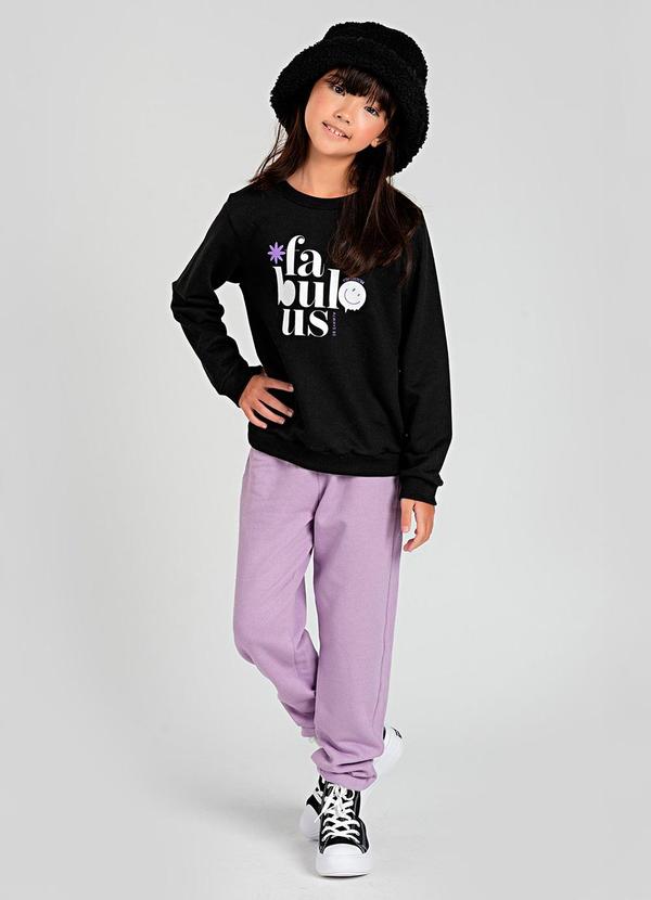 Conjunto Infantil de Moletom Fabulous Preto