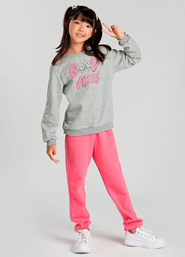 Conjunto Infantil de Moletom Good Vibes Mescla
