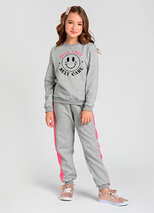 Conjunto Infantil de Moletom Self Love Mescla