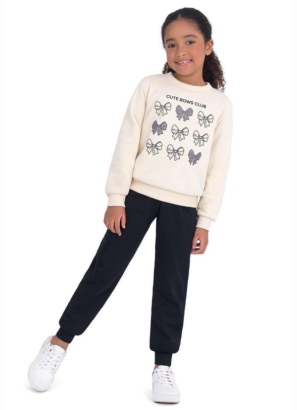 Conjunto Infantil Estampa Laço Branco