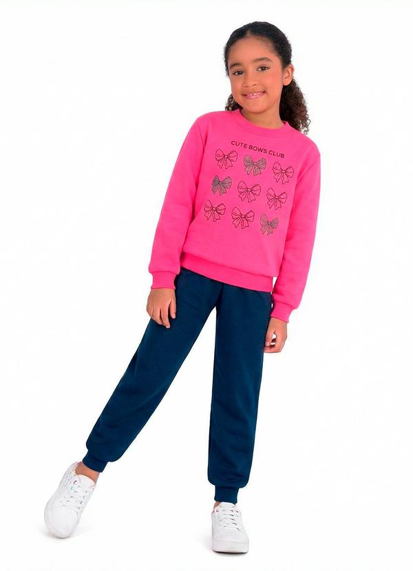 Conjunto Infantil Estampa Laço Rosa