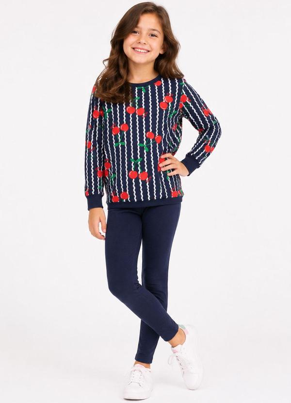 Conjunto Infantil Inverno Cereja Azul Marinho