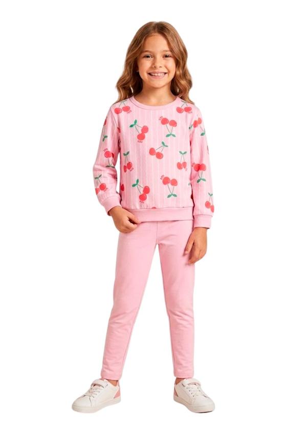 Conjunto Infantil Inverno Cereja Rosa Claro