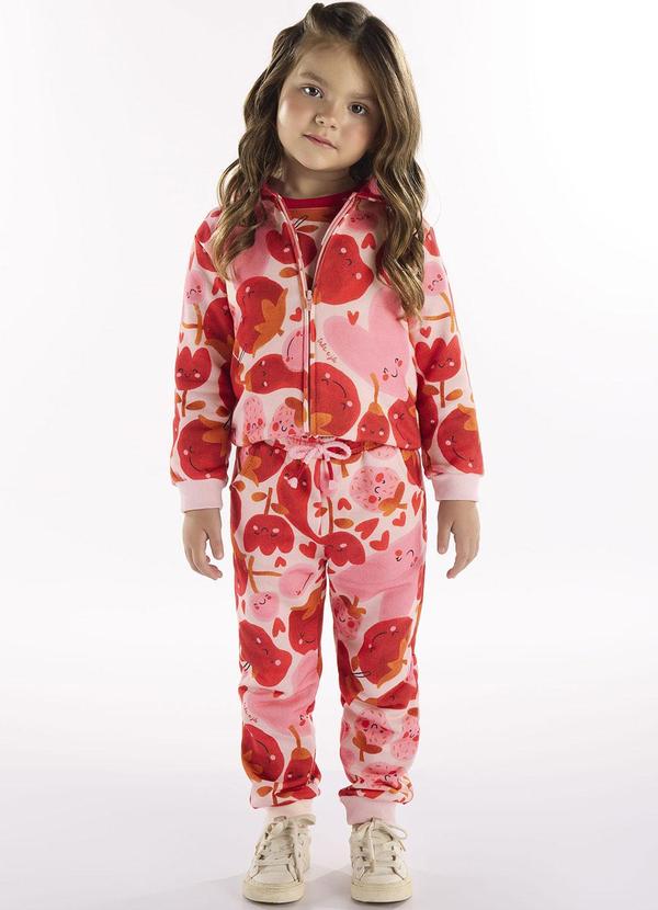 Conjunto Infantil Jaqueta e Calça Rosa