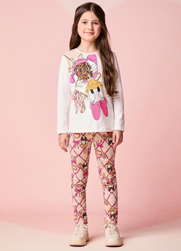 Conjunto Infantil Manga Longa da Daisy Duck