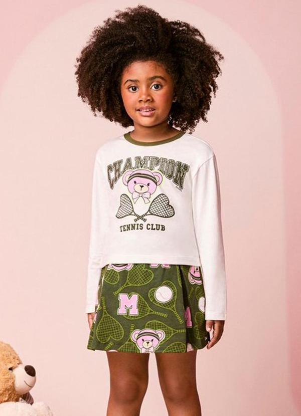 Conjunto Infantil Manga Longa de Ursinha Tenista