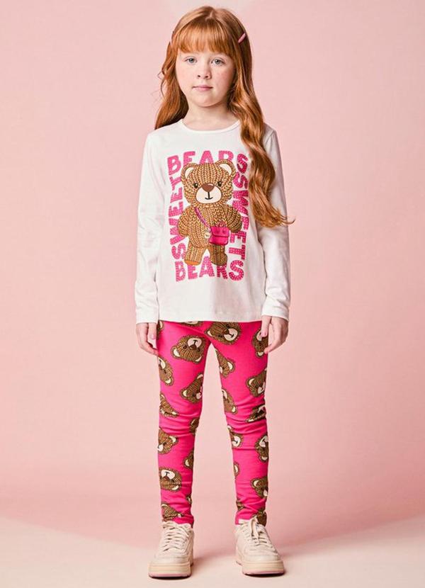 Conjunto Infantil Manga Longa de Ursinho Tricot