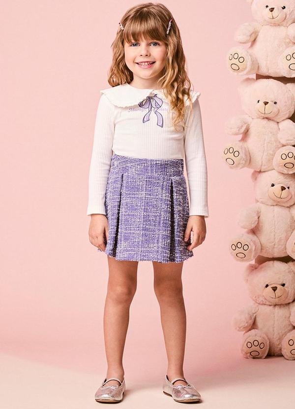 Conjunto Infantil Manga Longa em Tweed com Golinha