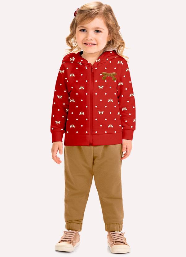 Conjunto Infantil Menina Abelhas Vermelho