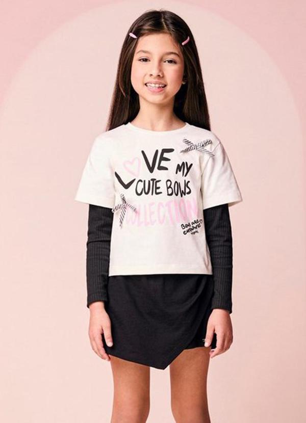 Conjunto Infantil Menina Assimétrico com Lacinhos