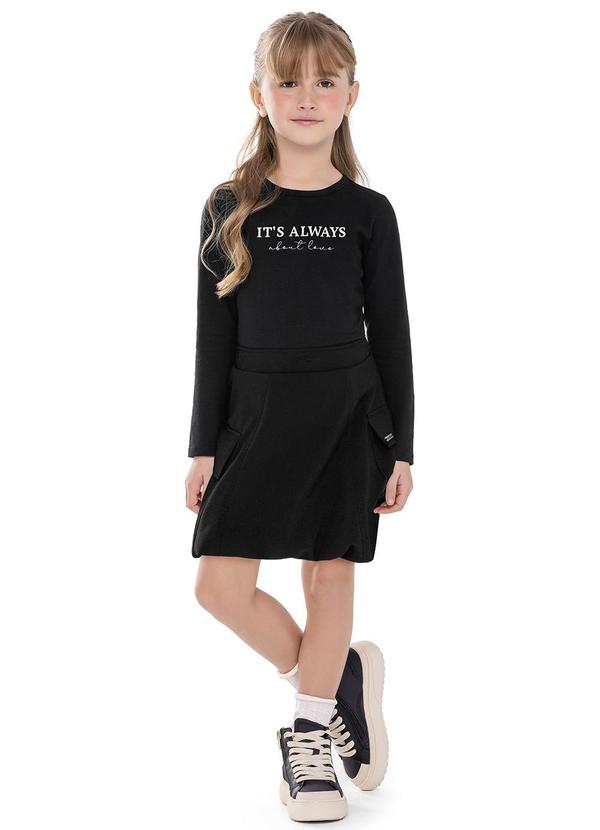 Conjunto Infantil Menina Balonê Preto