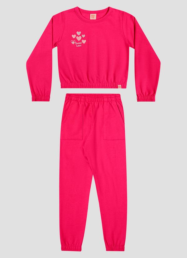 Conjunto Infantil Menina Blusão e Calça Rosa