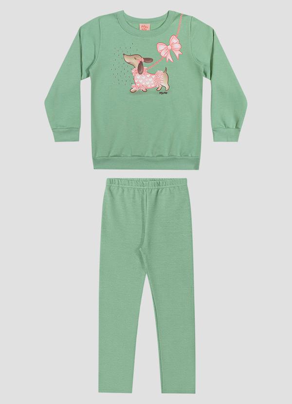 Conjunto Infantil Menina Blusão e Legging Verde
