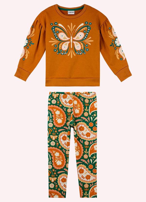 Conjunto Infantil Menina Borboleta Amarelo