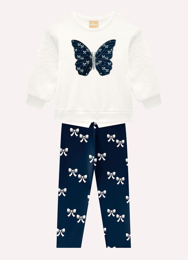 Conjunto Infantil Menina Borboleta Bege