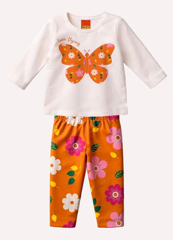 Conjunto Infantil Menina Borboleta Branco