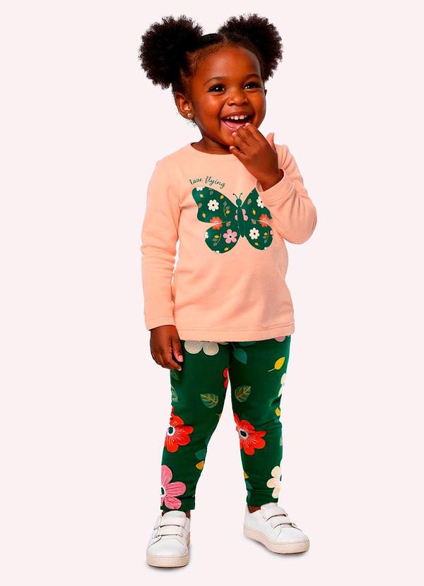 Conjunto Infantil Menina Borboleta Laranja