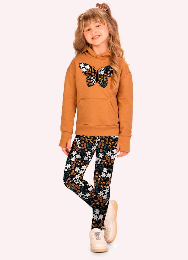 Conjunto Infantil Menina Borboleta Marrom