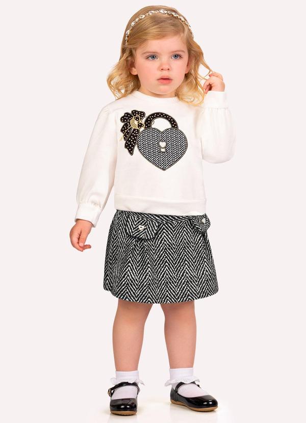 Conjunto Infantil Menina Bordado Branco