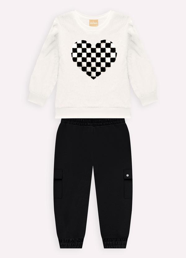 Conjunto Infantil Menina Bordado Off White