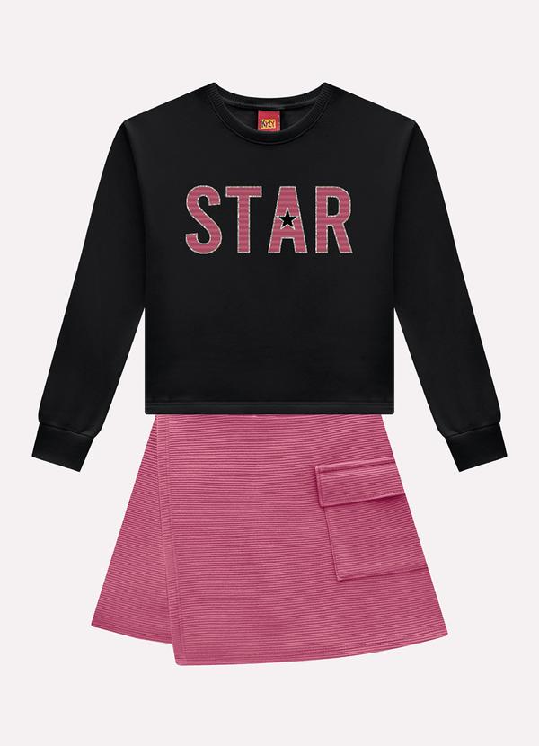 Conjunto Infantil Menina Bordado Preto