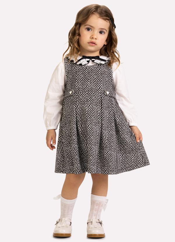 Conjunto Infantil Menina Bordado Preto