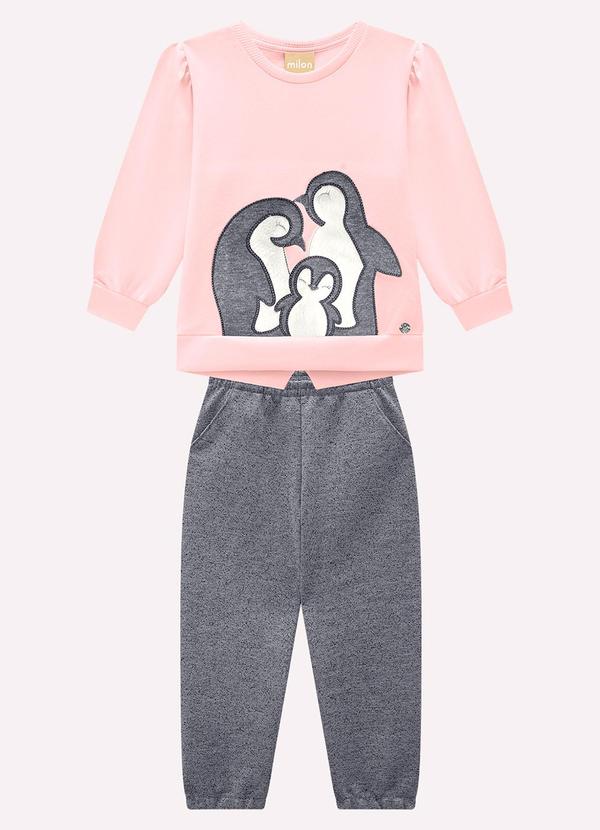 Conjunto Infantil Menina Bordado Rosa