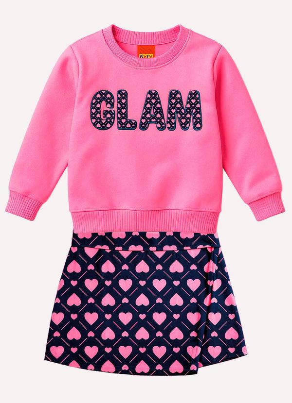 Conjunto Infantil Menina Bordado Rosa