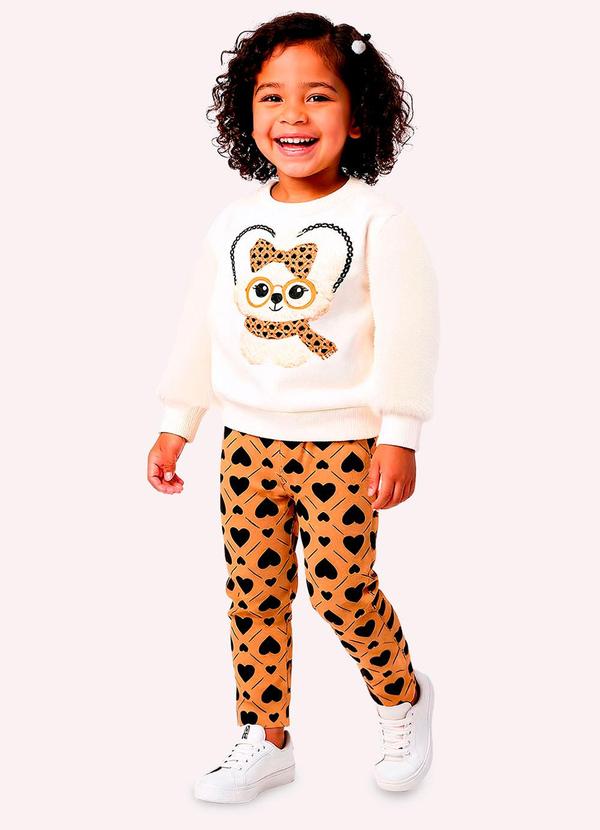 Conjunto Infantil Menina Cachorrinho Branco