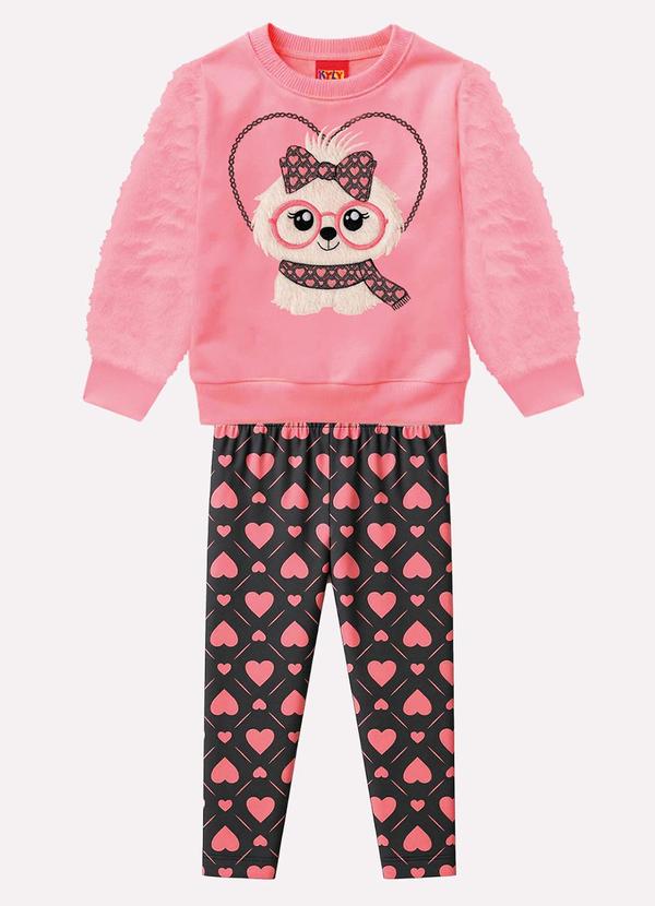Conjunto Infantil Menina Cachorrinho Rosa