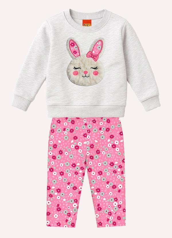 Conjunto Infantil Menina Coelhinho Cinza