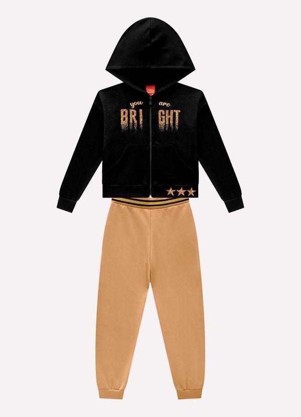 Conjunto Infantil Menina com Capuz Preto