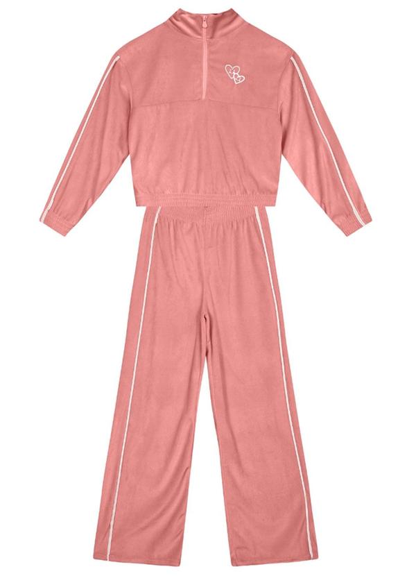Conjunto Infantil Menina com Coração Rosa