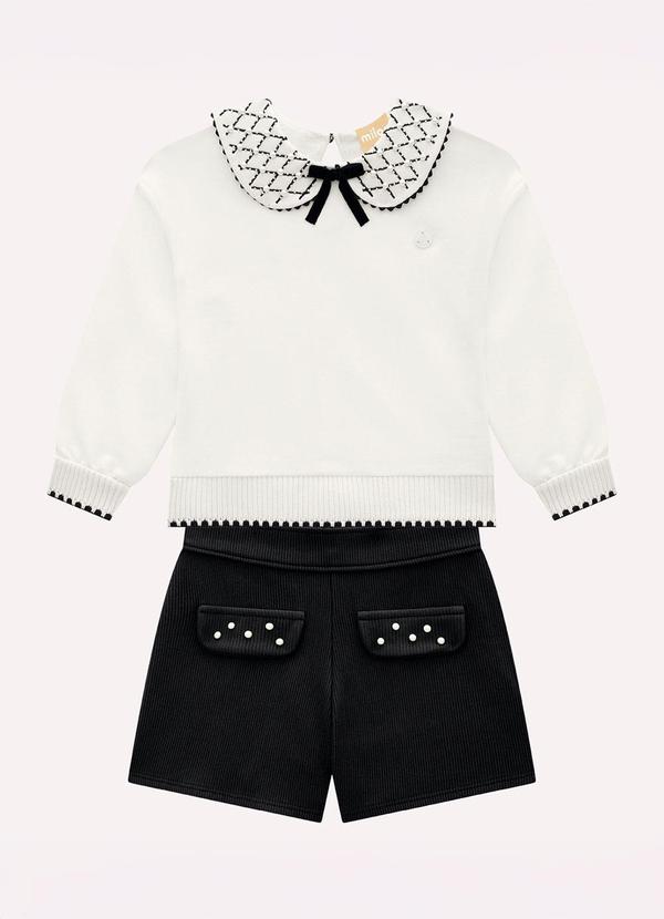 Conjunto Infantil Menina com Pérolas Branco