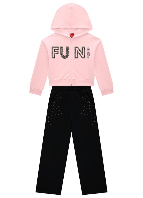 Vista 2 Conjunto Infantil Menina com Strass Rosa Kyly Kyly
