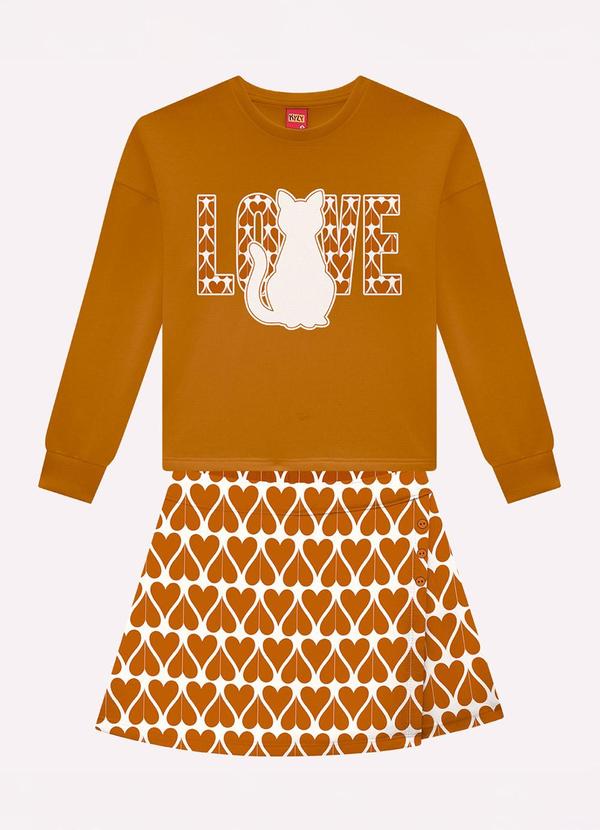 Conjunto Infantil Menina Corações Amarelo